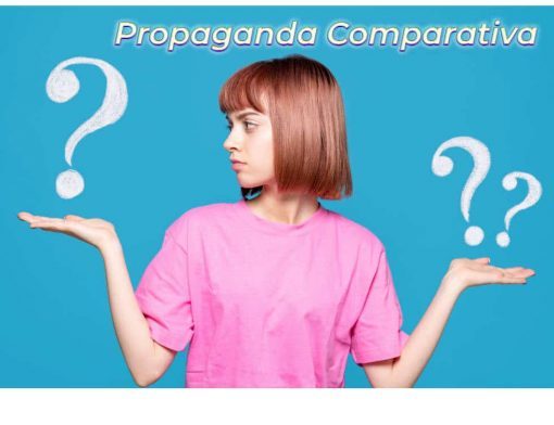 imagem-com-uma-mulher-comparando dois-itens-simulando uma comparação- propaganda comparativa