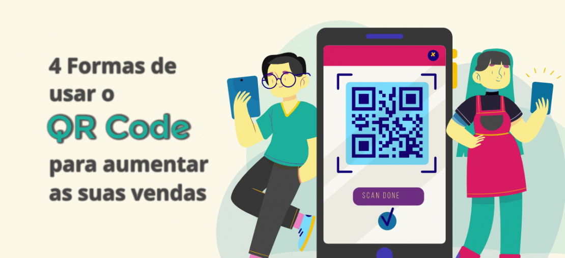 ilustração qr code e celular-como usar o qr code para aumentar suas vendas